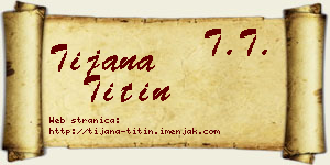 Tijana Titin vizit kartica
